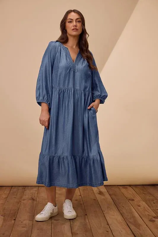 Blue Lyocell Denim Dress