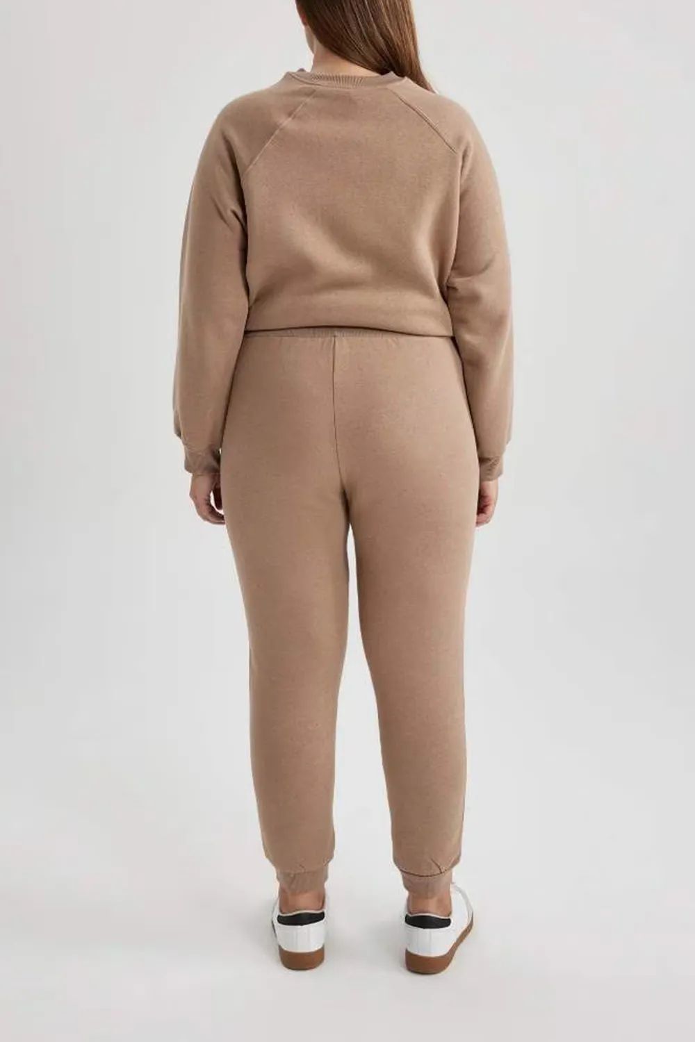 High-waisted Plain Long Pants