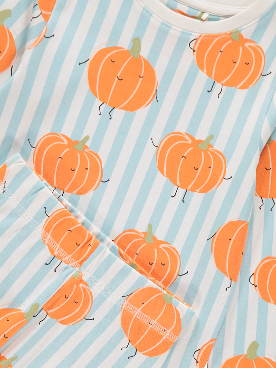 Blue Striped Pumpkin Pyjamas detail 1