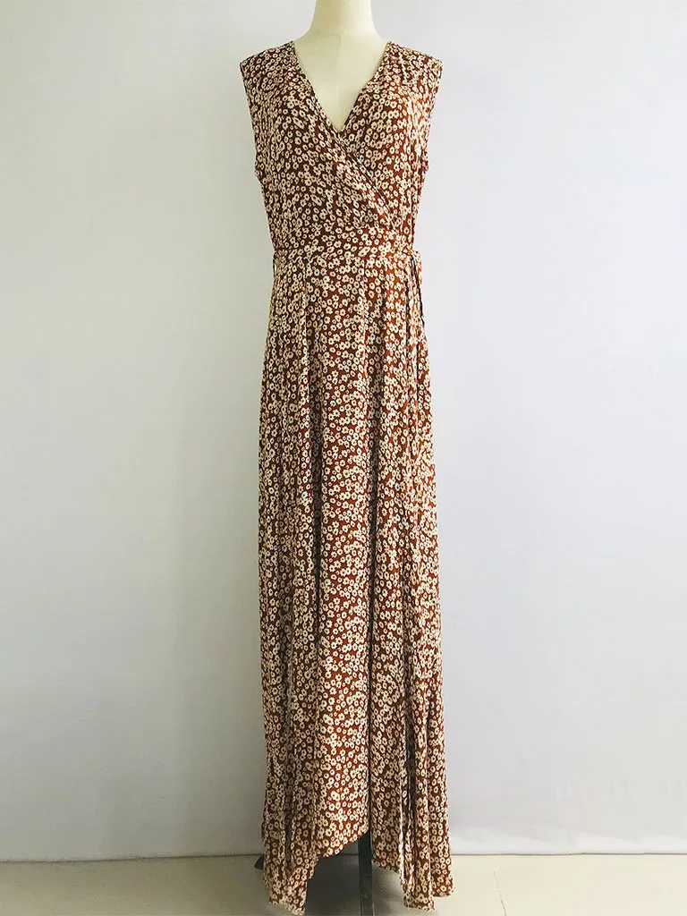 Floral Boho V Neck Maxi Dress