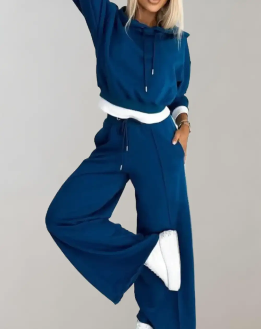 Wide Leg Hooded Two Piece Set