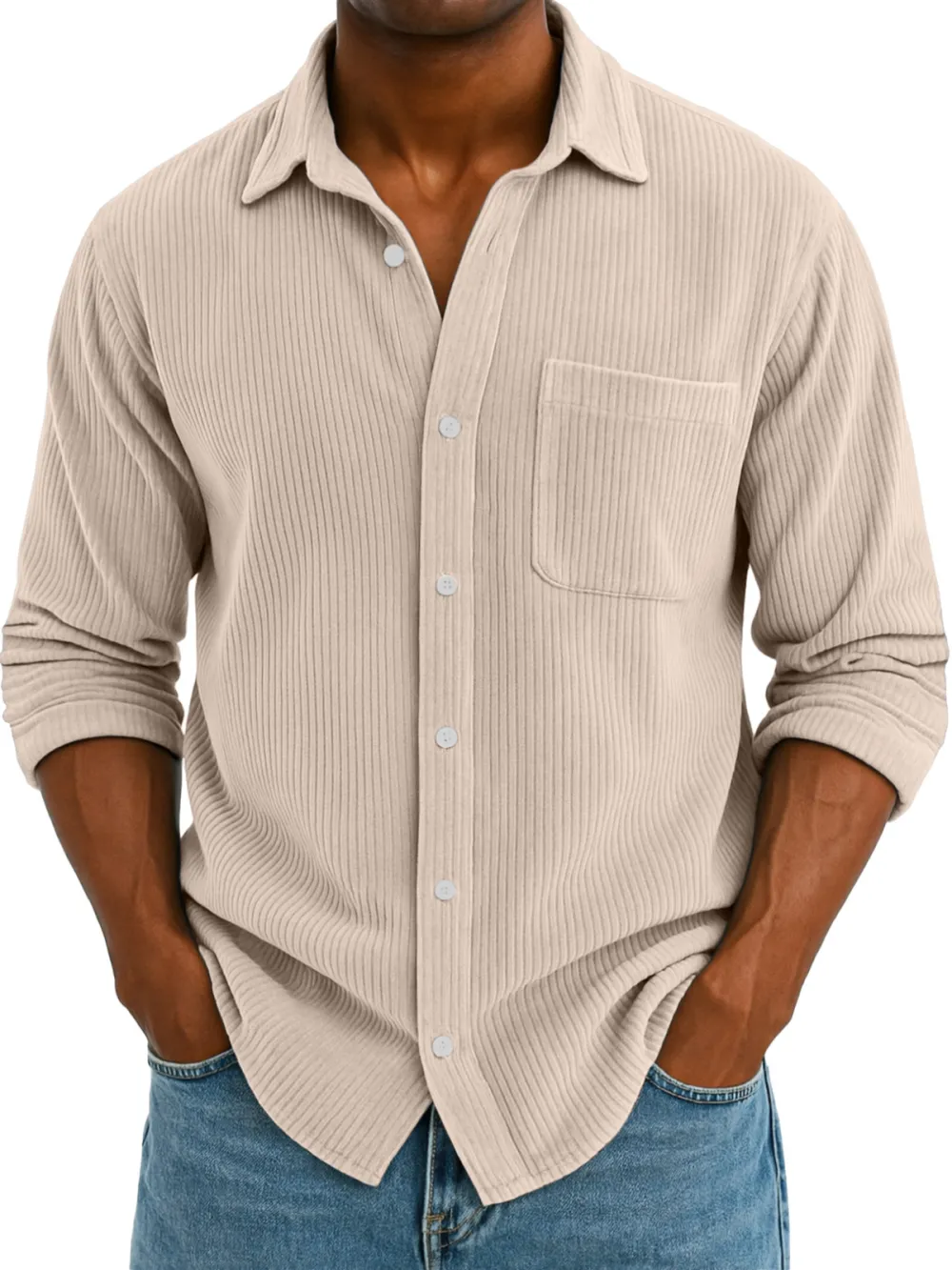 Clean Cut Corduroy Camp Collar Shirt