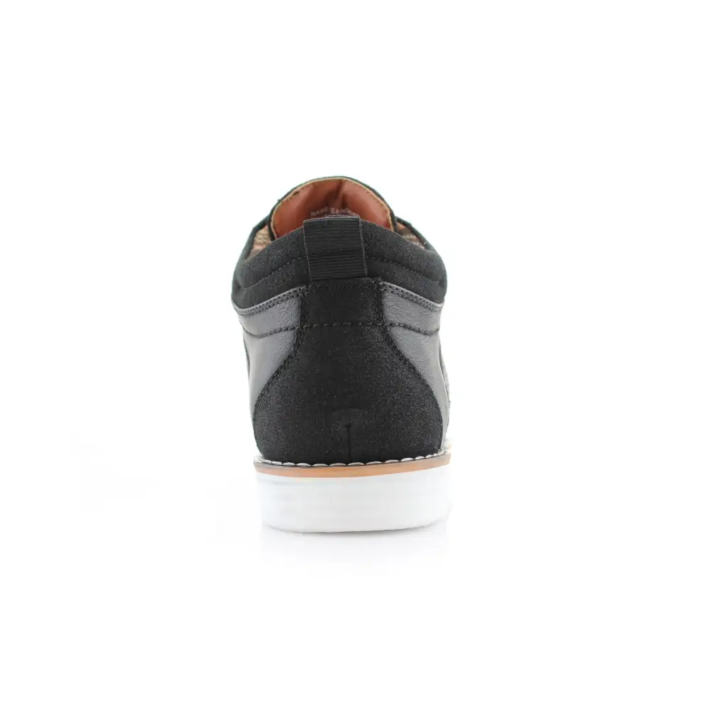 Structured Faux-Suede Suede Faux-Leather Chukka Boots