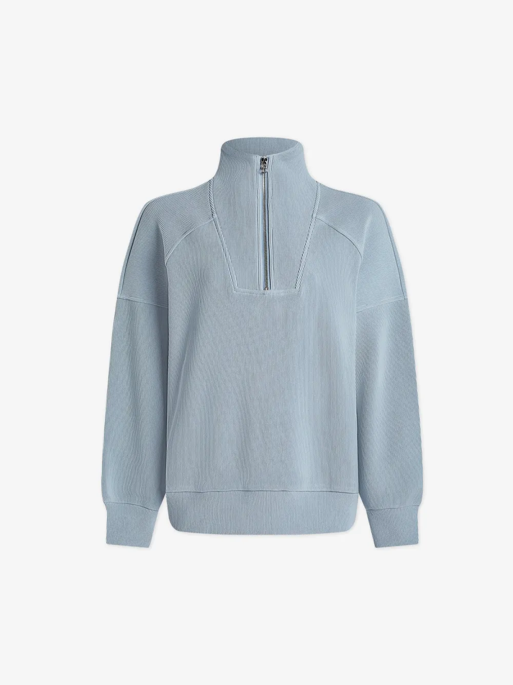 Modern Half-Zip Stand-Collar Waffle Sweatshirt