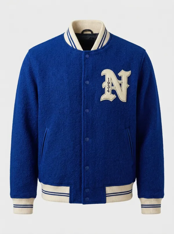 Men's Letter N 1934 Applique Wool Baseball Jacket