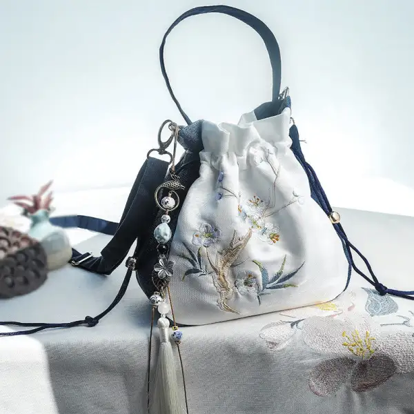 Buddha Stones Embroidered Magnolia Bag