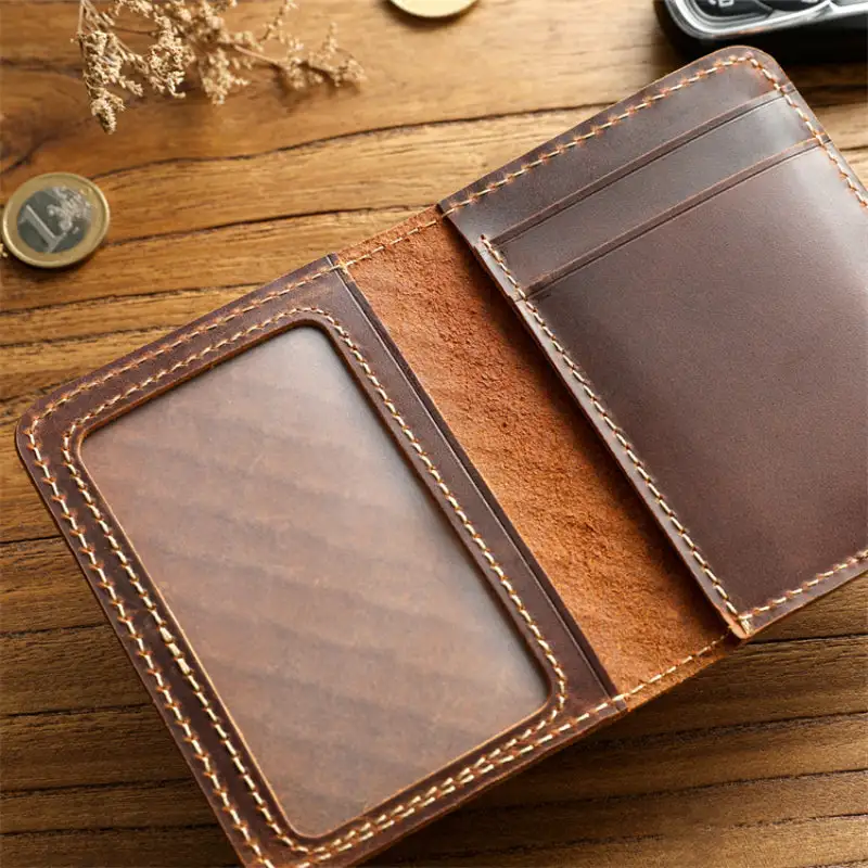 Men's Woven Leather Bifold Wallet