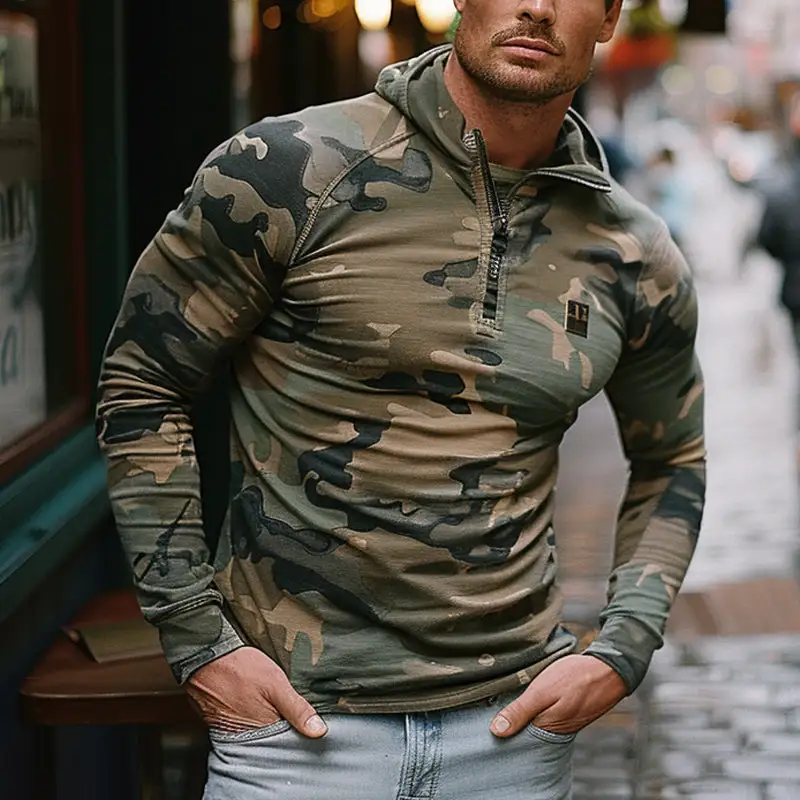 Relaxed Pullover Camo Hoodie