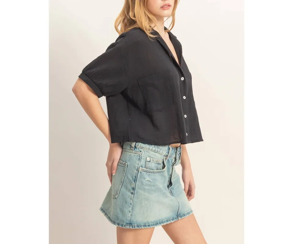 Textured Button-Up Shirt
