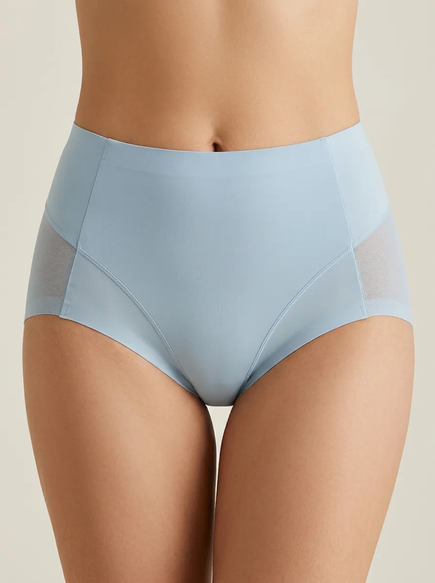 Classic Seamless High-Waisted Mesh Panel Finish Women's Panties