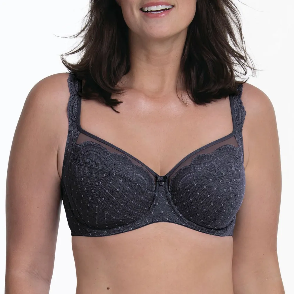 Women's Full Coverage Underwire Lace Decorative Stone Bra