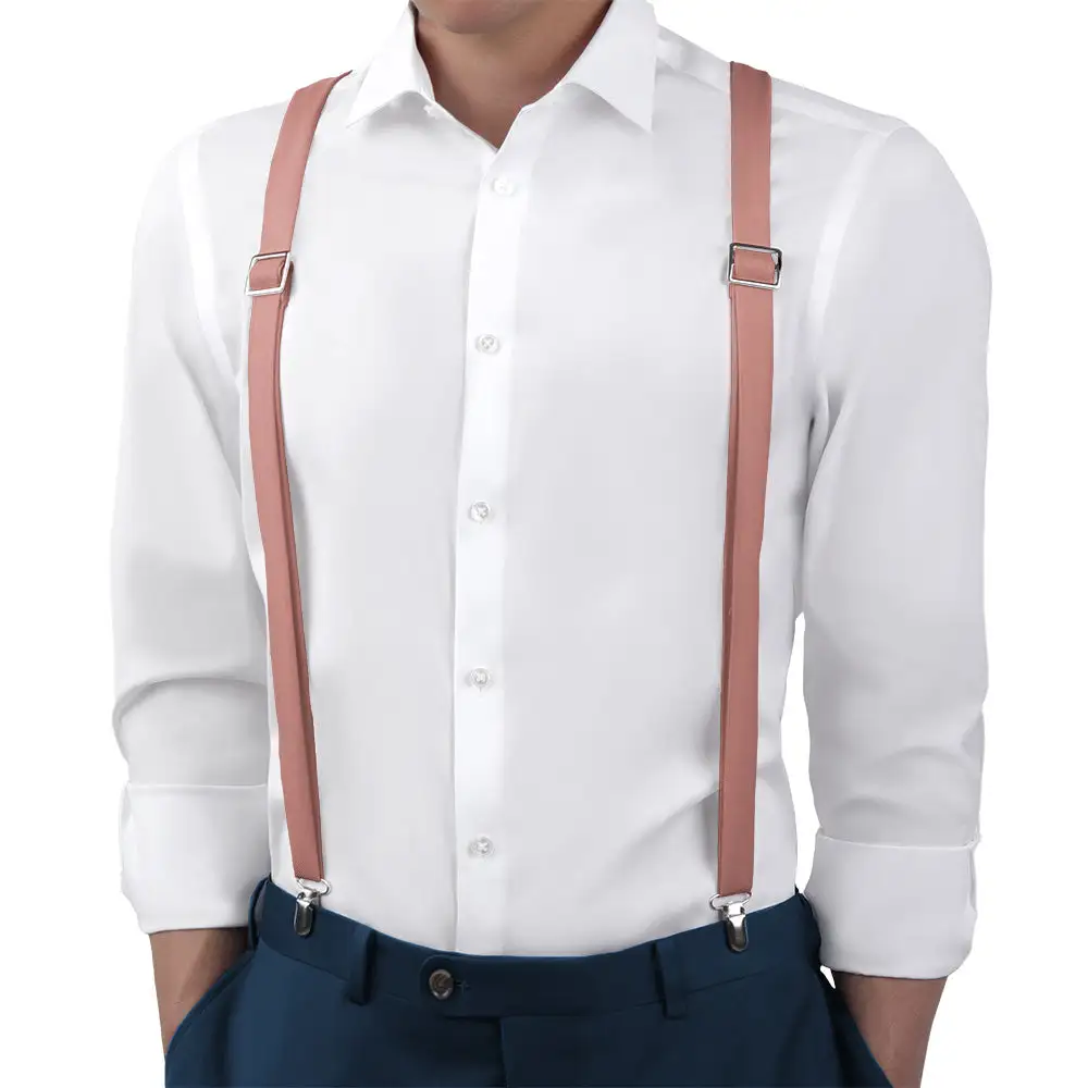 Bold Streamlined Solid Tone Suspenders