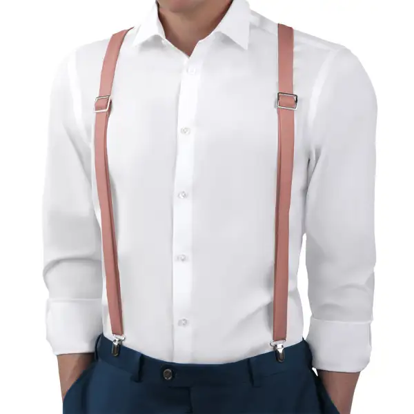 Bold Streamlined Solid Tone Suspenders