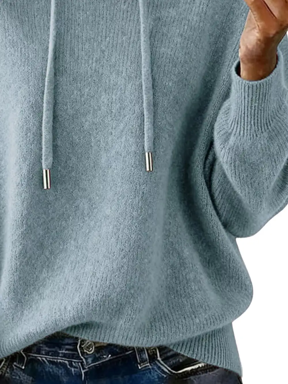 Modern Drawstring Long Sleeve Sweater