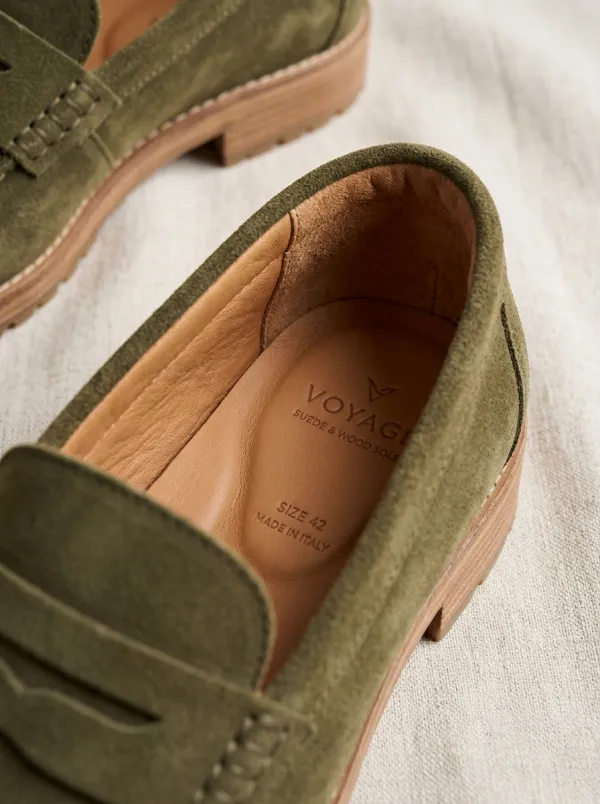 Women's Rugged Classic Suede Wood Sole Loafers