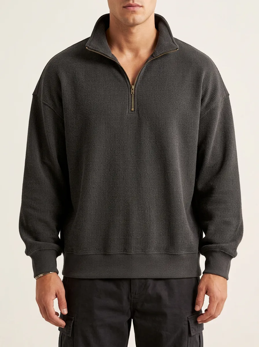 Essential Layer Half-Zip Waffle Knit Pullover