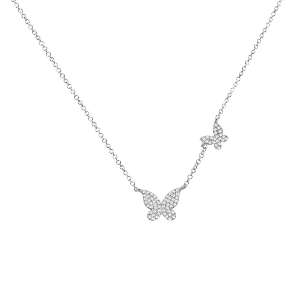 Modern Butterfly Diamond Necklace