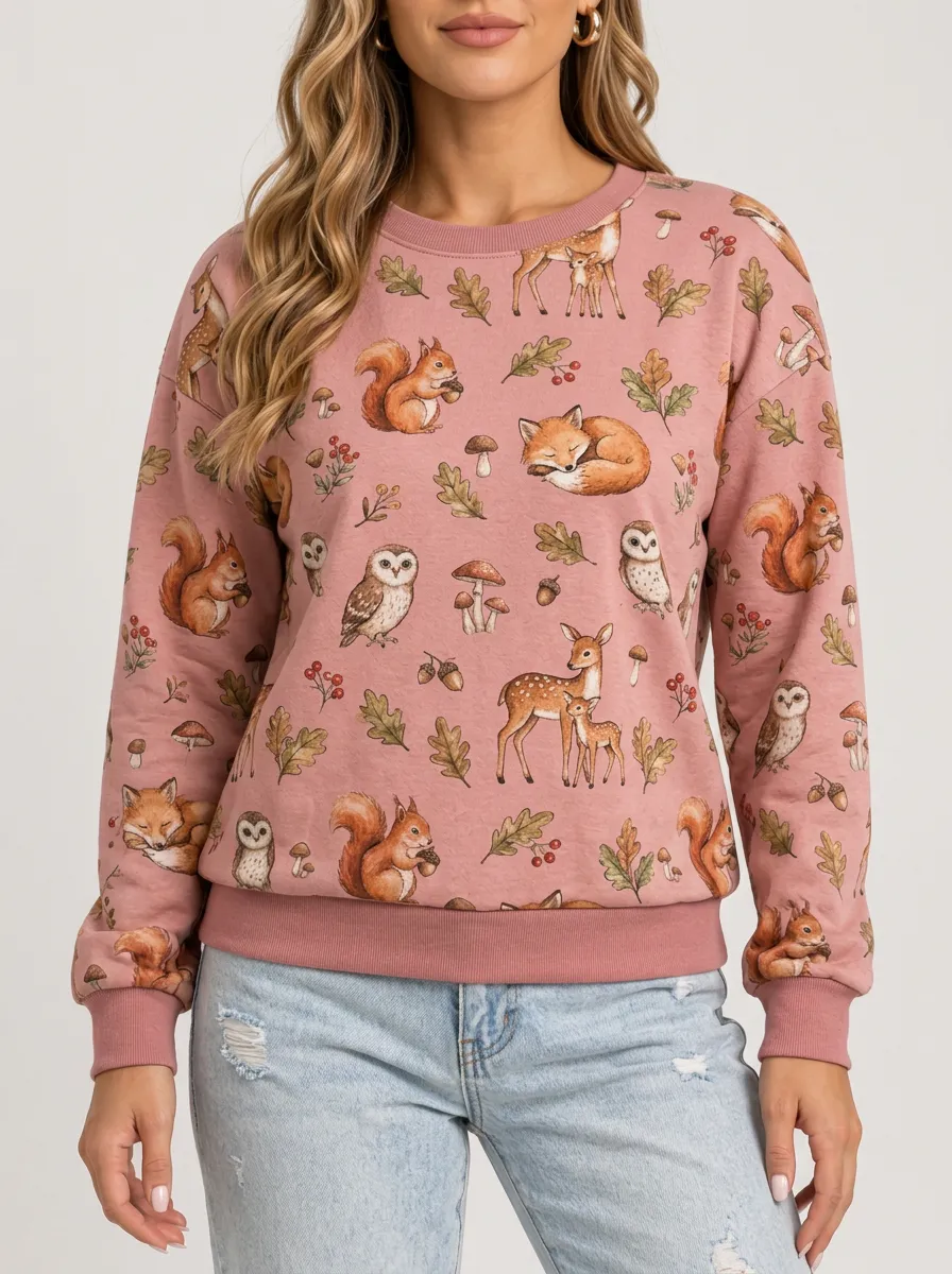 Women's Woodland Illustrated Pullover