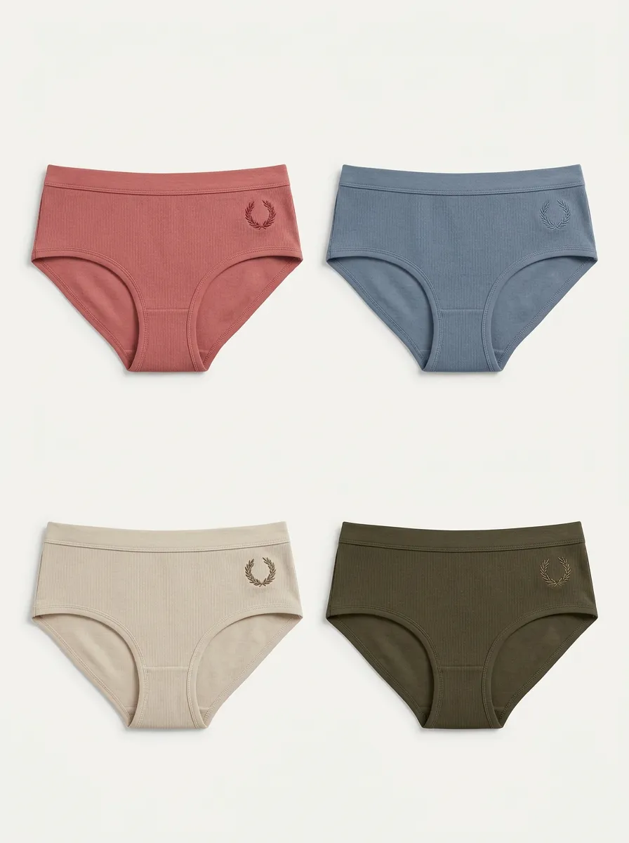 Women's 4-Pack Laurel-Wreath Embroidered Natural-Waist Briefs