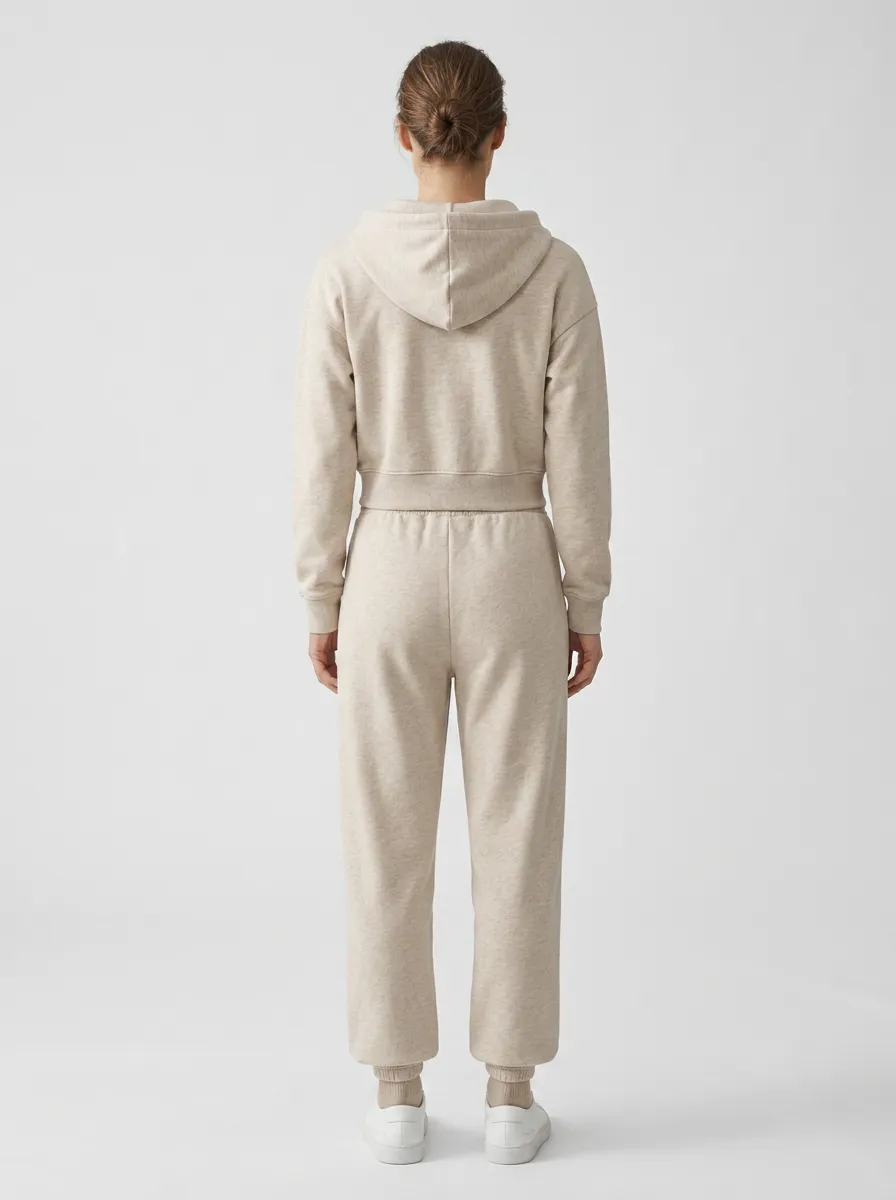 Active Two-Piece Women's Cropped Zip-Up Hoodie Jogger Active Set