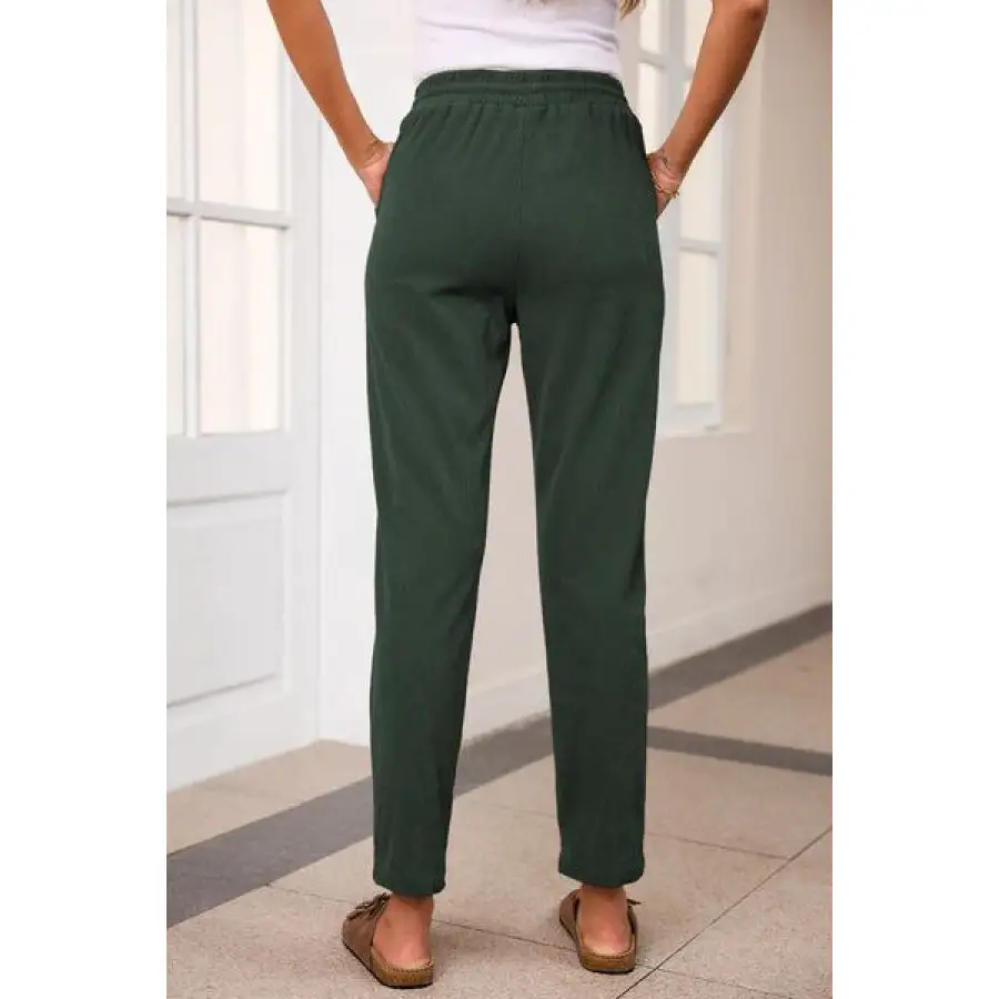 Classic Drawstring Straight Pants with Pockets
