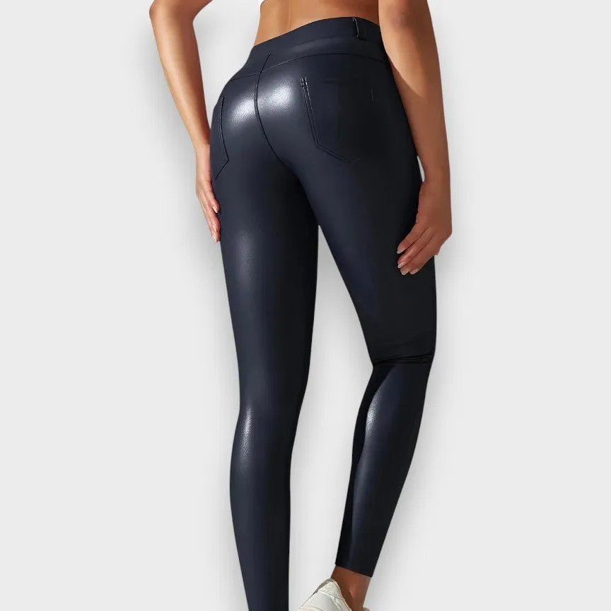 Faux Leather Shaping Leggings