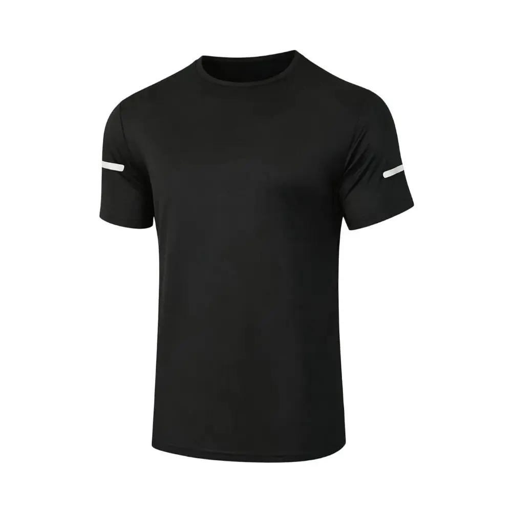 Men's Printed Reflective Striped Sports T-Shirt