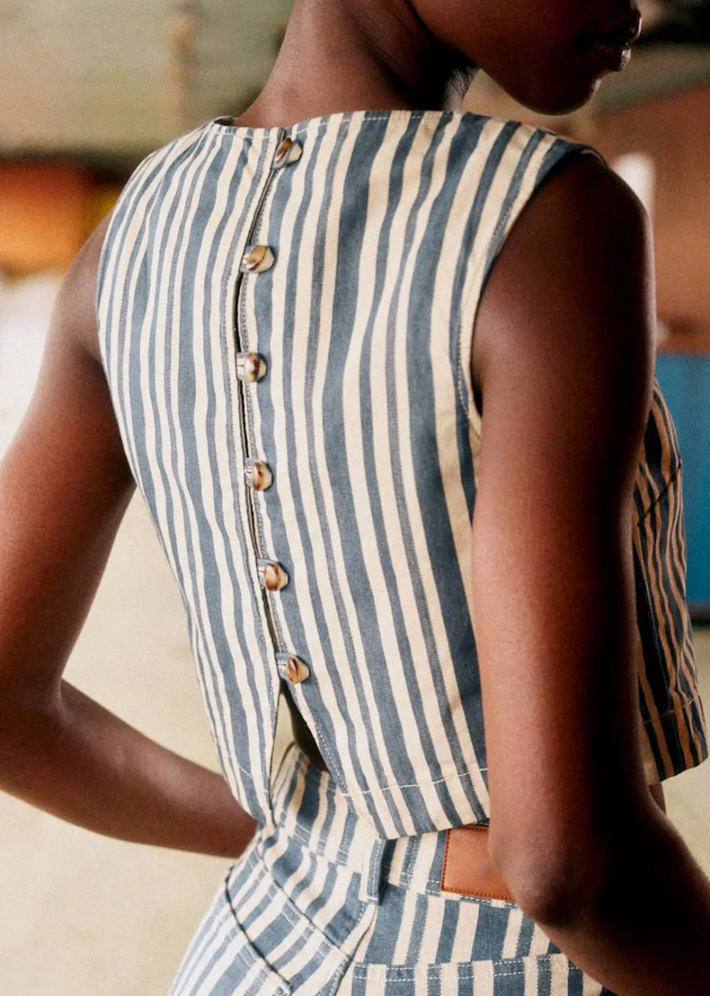 Sleeveless Striped Tops