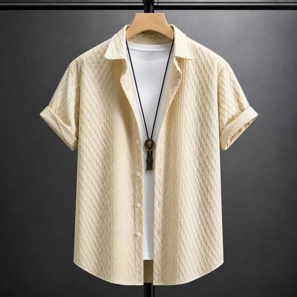 Textured Knit Polo Shirt