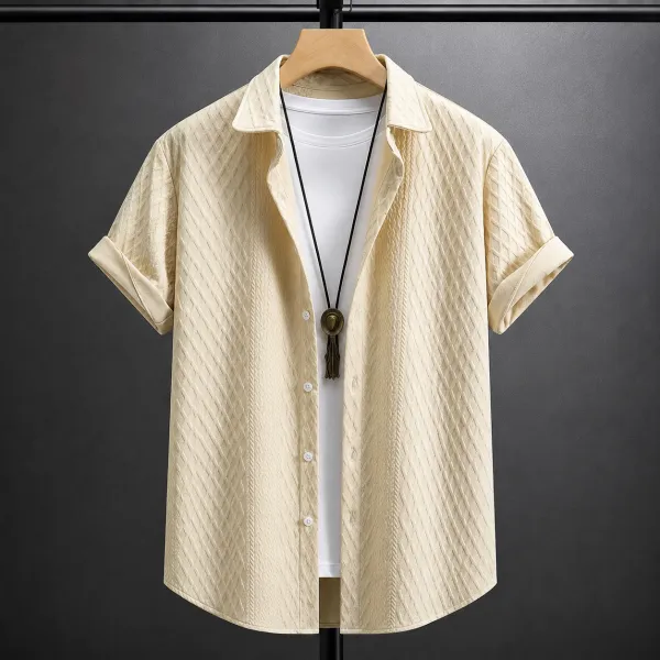 Textured Knit Polo Shirt
