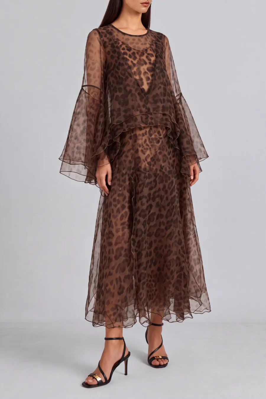 Classic Leopard Pattern Printed Maxi Dress