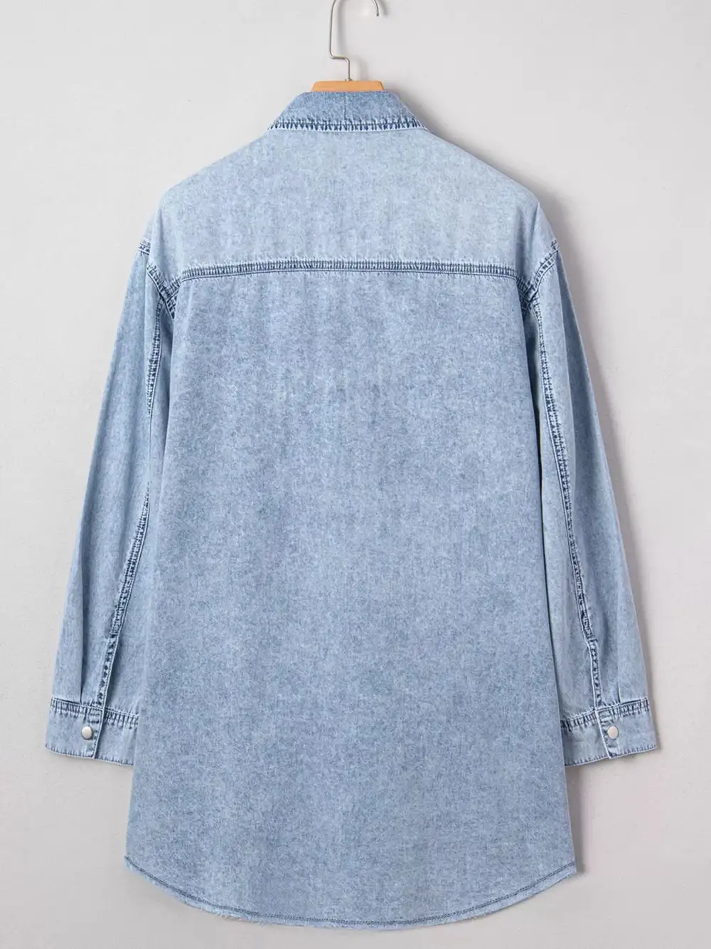 Relaxed Shape Denim Pocketed Shirt Dress