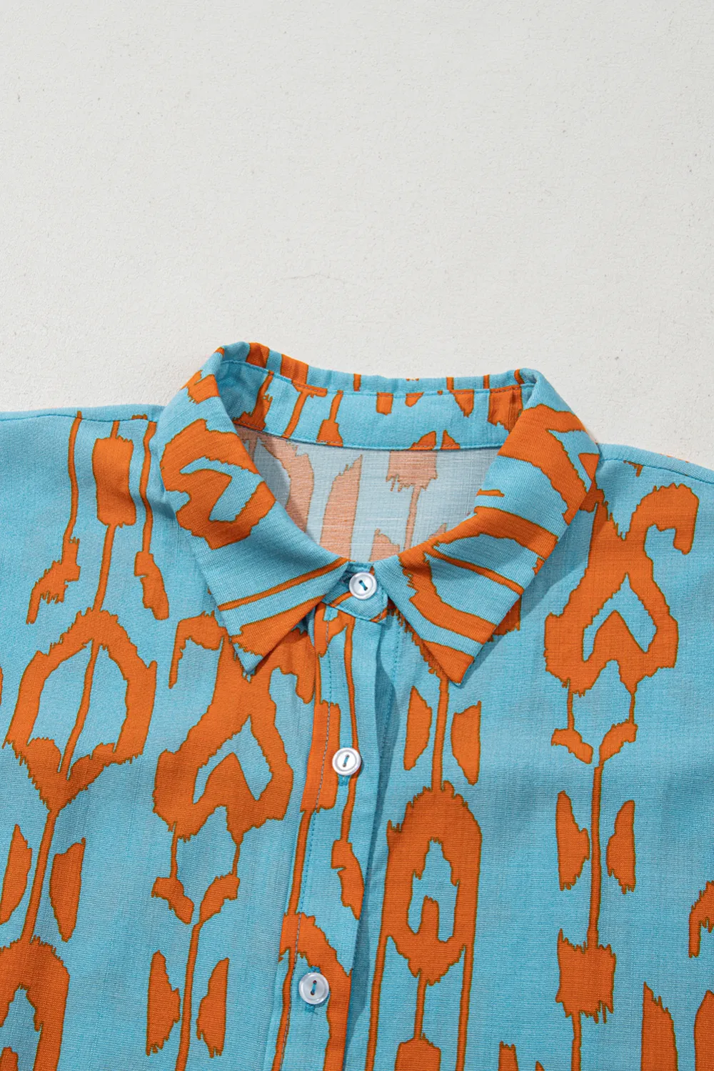 Sky Blue Abstract Print Dolman Shirt