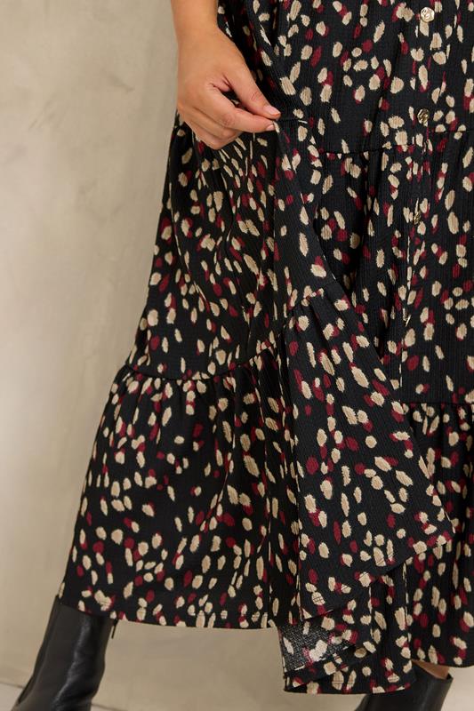 Black Spot Print Crinkle Maxi Dress detail 3