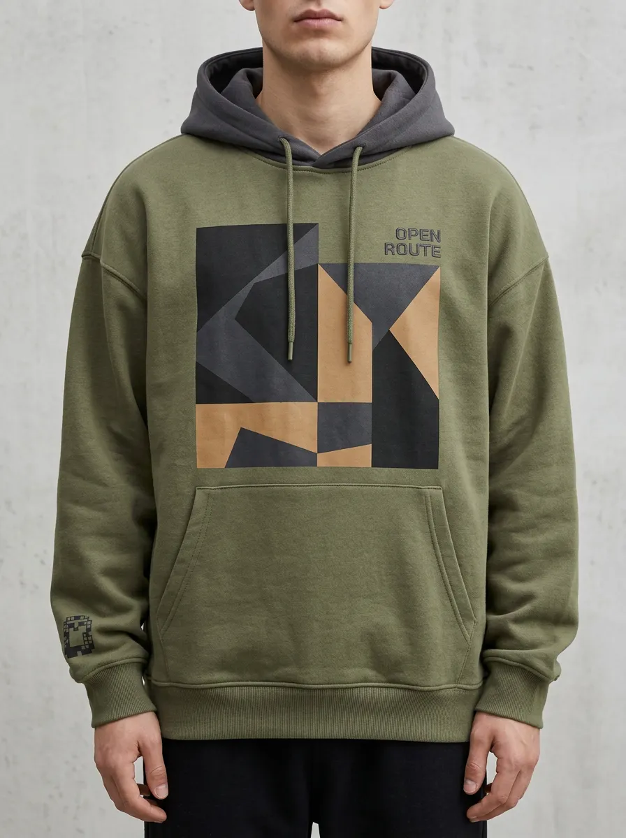 Travel Geometric Men's Graphic Hoodie