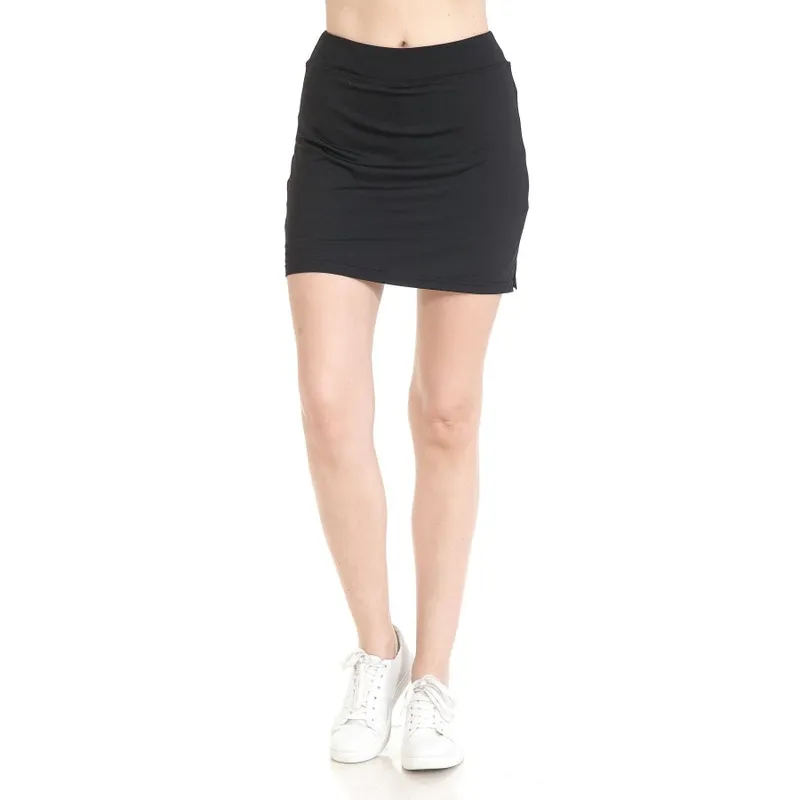 Black Side-Slit Active Shorts
