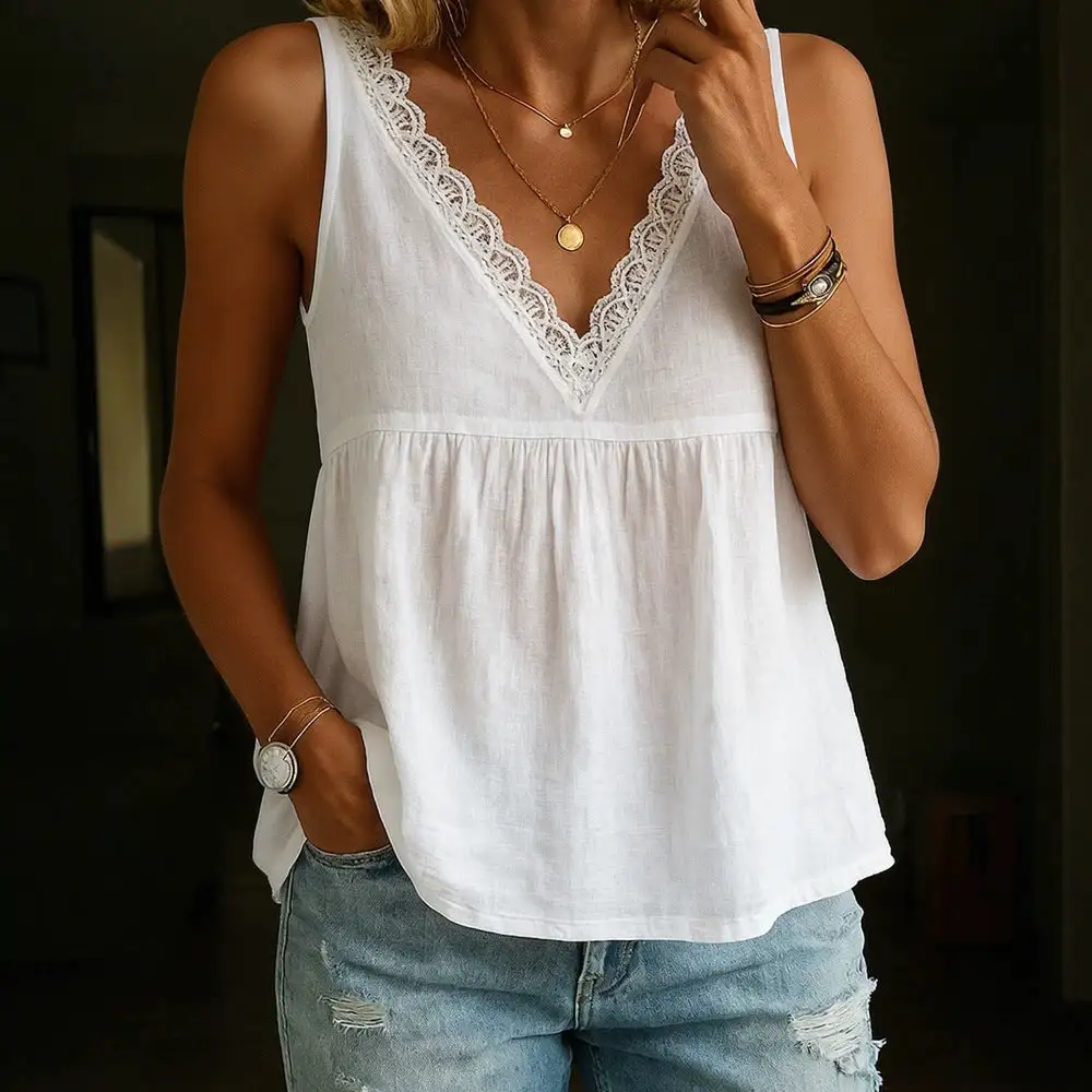 Delicate Detail Lace Airy Blouse