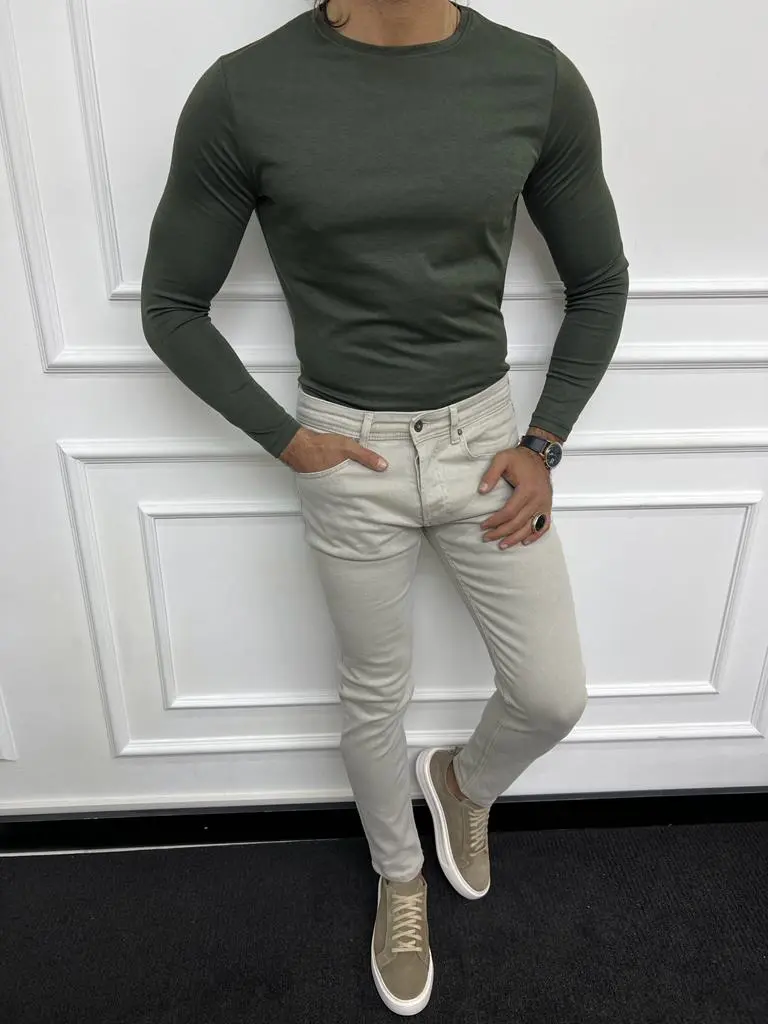 Lightweight Slim Fit Cotton Knit Sweater