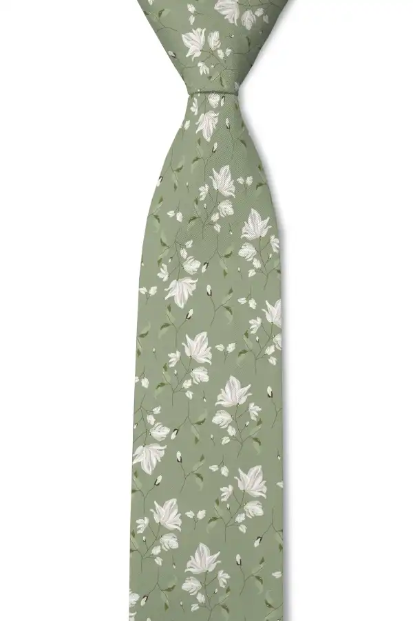 Classic Botanical Floral Pattern Necktie