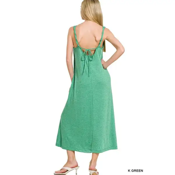 Terry French Terry Twisted Strap Midi Dress