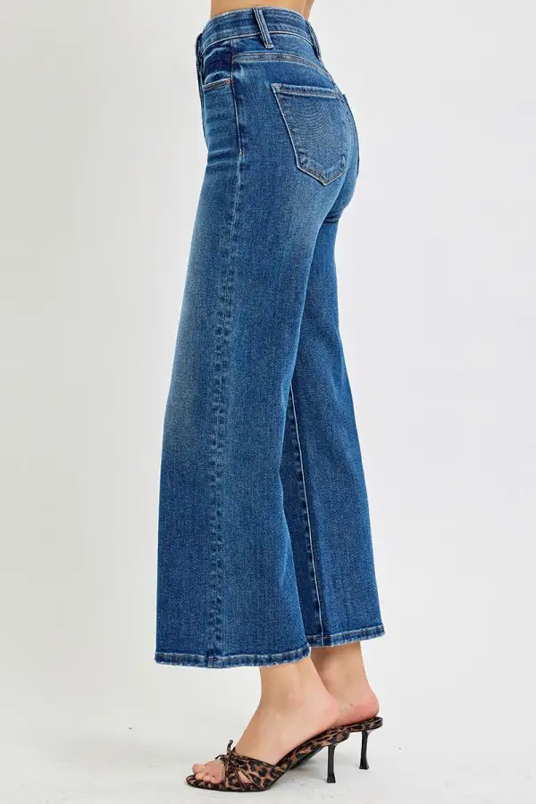 Women's Cropped High-Rise Wide-Leg Jeans
