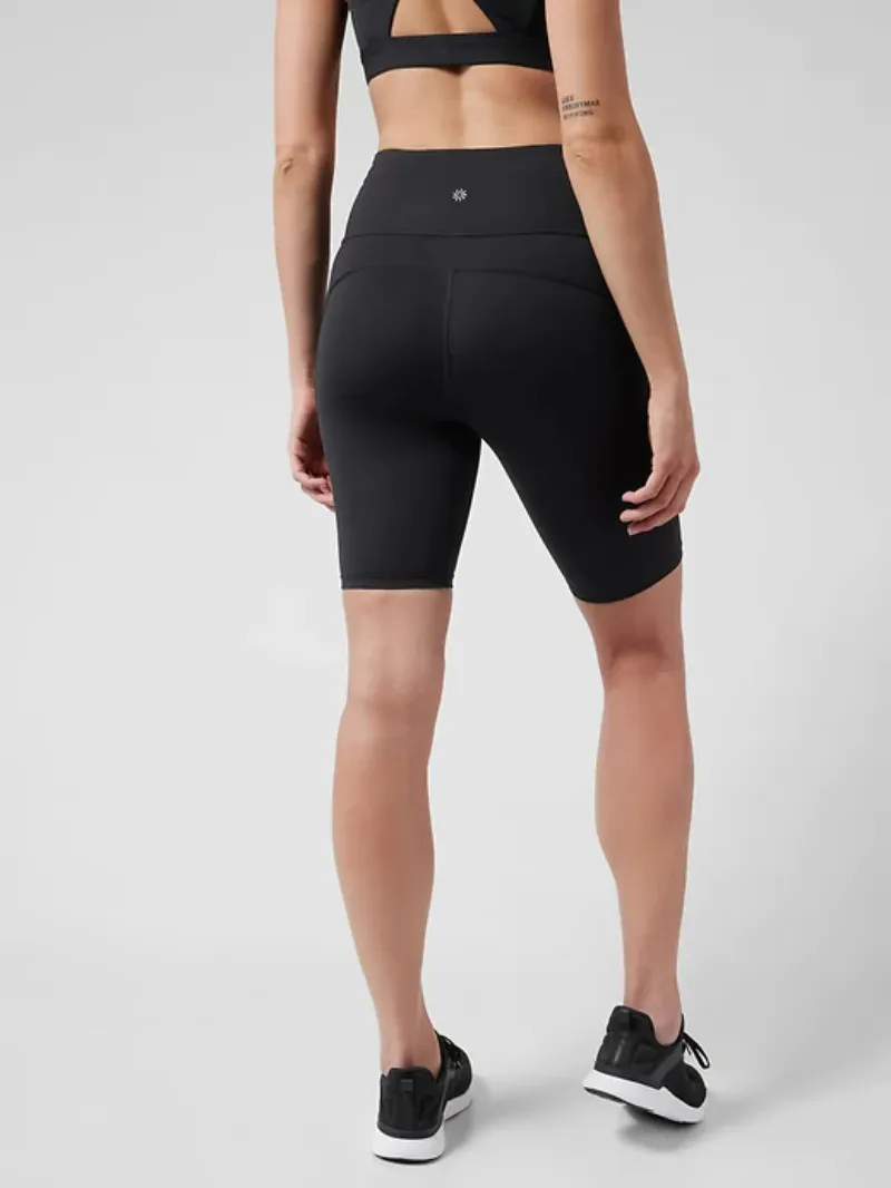 Black Structured Biker Shorts For Edgy Casual Style