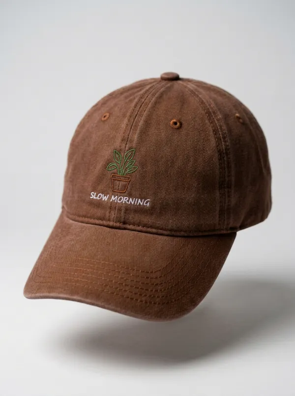 Modern Plant-Lover Slow-Morning Embroidered Unisex Baseball Cap