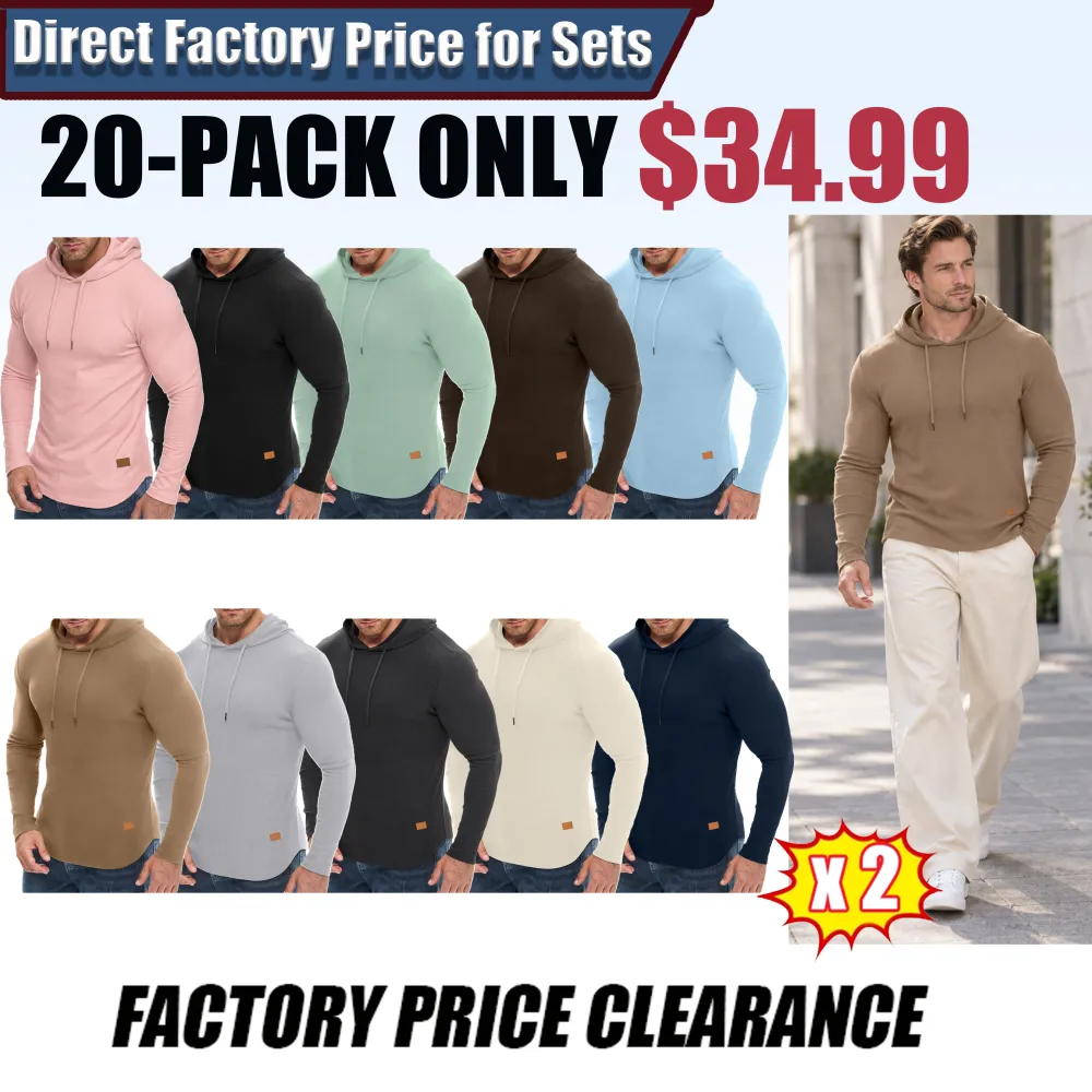 Men's Fashion Fleece-Lined Long-Sleeve Hooded Sweatshirt Pullover