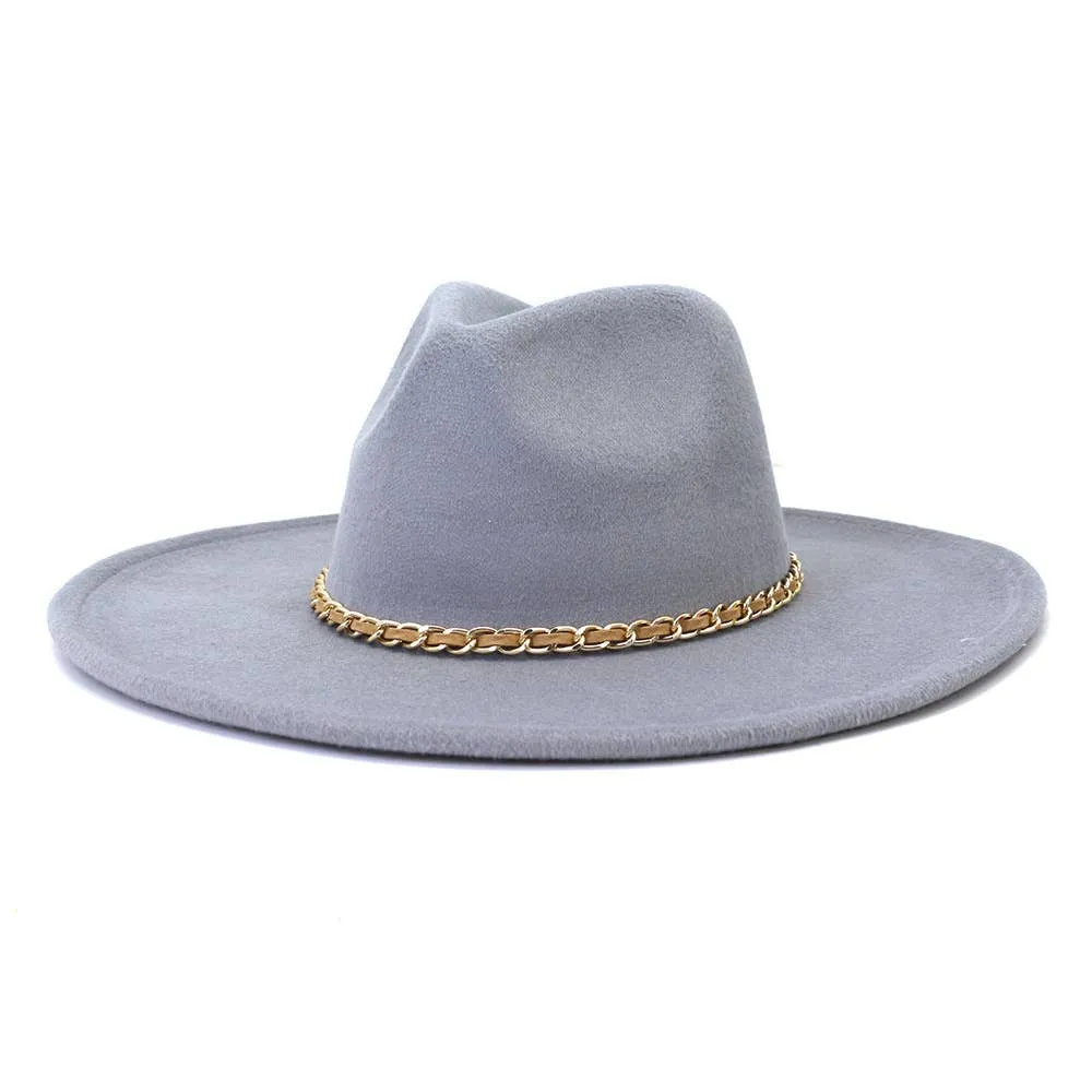 Camel Chain Big Brim Peach Heart Top Hat