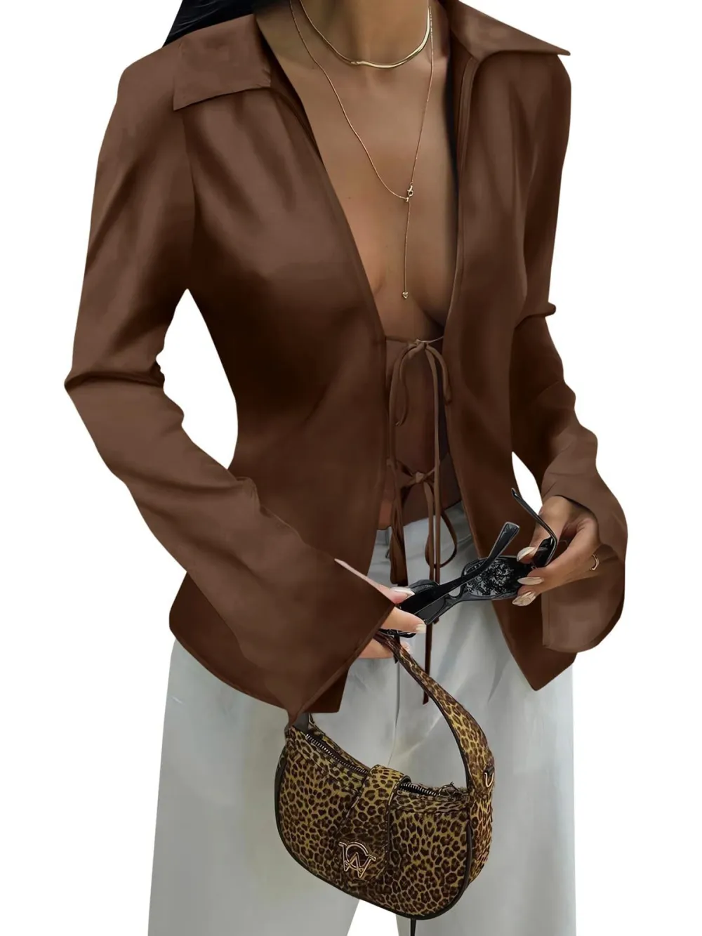 Refined Tailored V-Neck Blouse