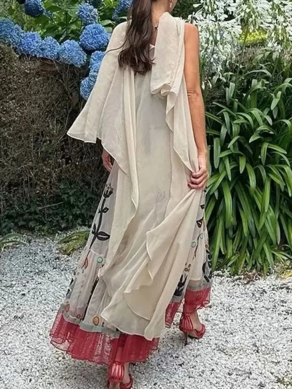 Square Neck Ruffle Maxi Dress