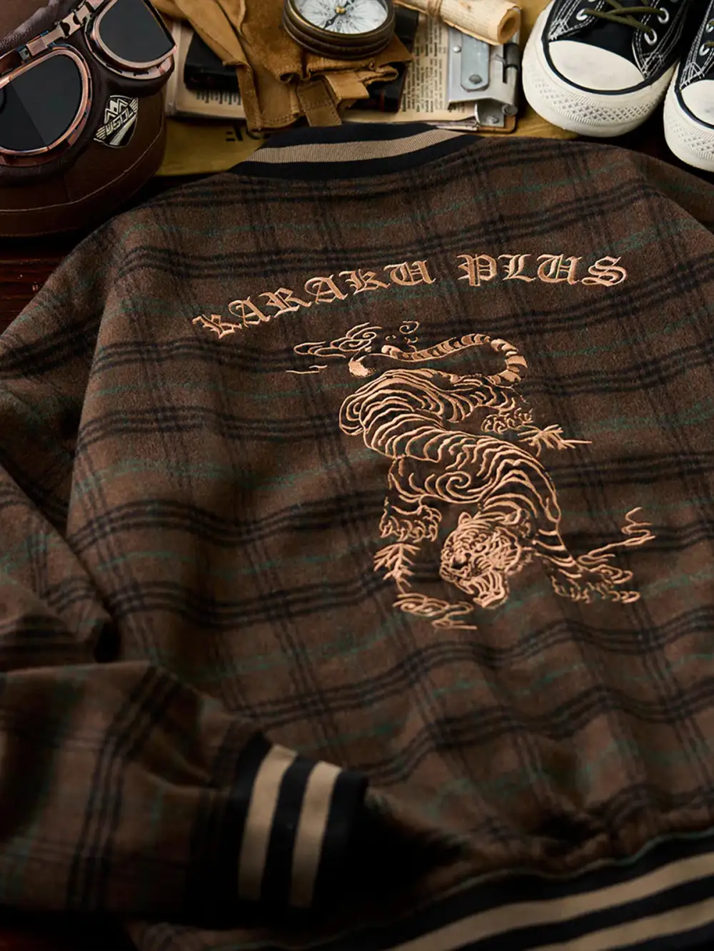 Men's Wool Blend Tweed Varsity Jacket