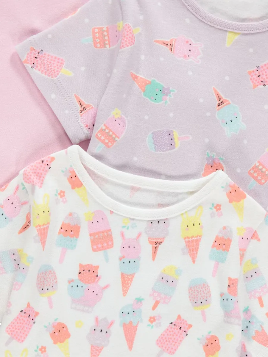 Ice Cream Short Pyjamas 3 Pack