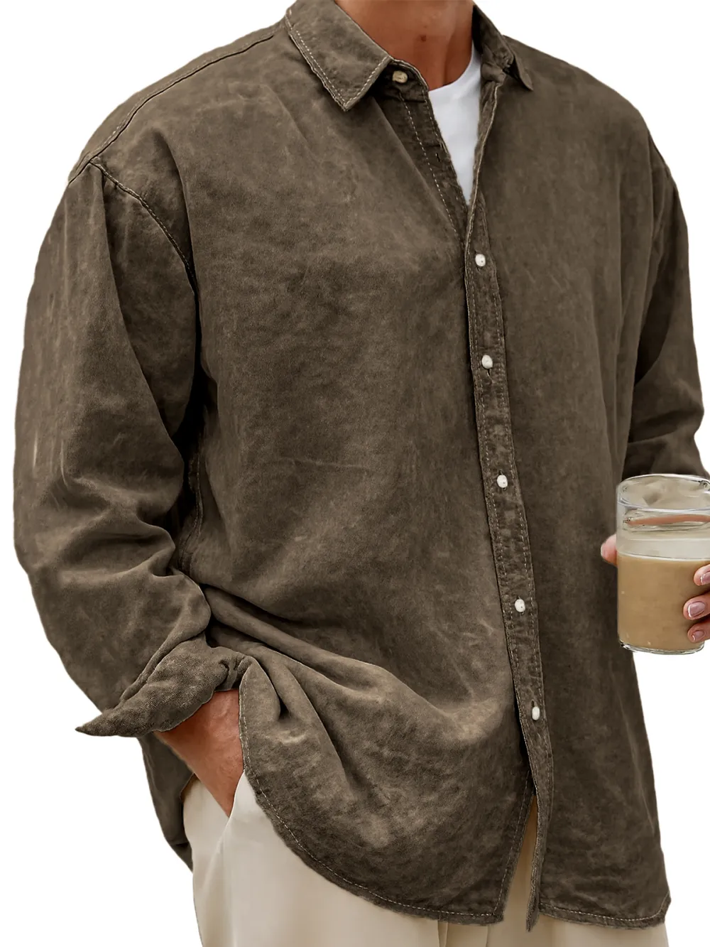 Lyocell Blend Long Sleeve Shirt